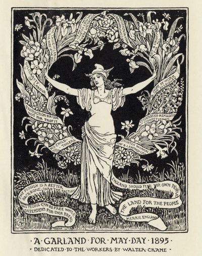 Una guirnalda para el Día de Mayo, 1895 de Walter Crane